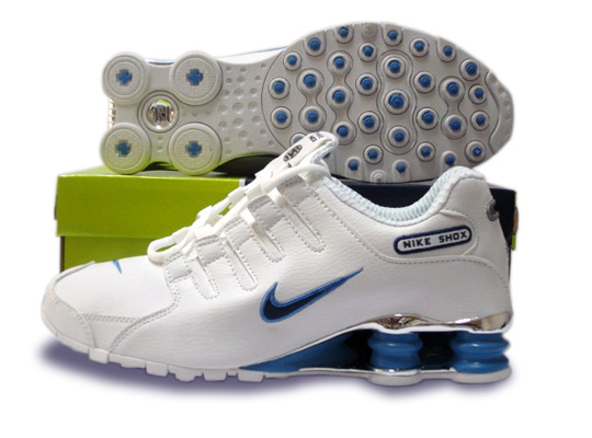 Mens Nike Shox Nz Sl Si Shoes White Skyblue - Click Image to Close